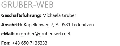 GRUBER-WEB - Kontakt